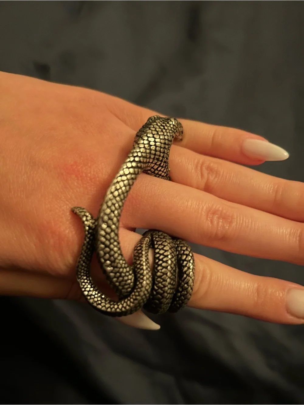 Pure Pewter Adderbite Snake Ring by Alchemy Gothic England, out of production!